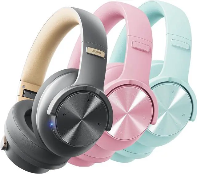 Main image of Picun [(3PACK)]  B8 Headphones Wireless Bluetooth Pink & Cyan & Gray