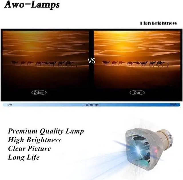 Alt view image 5 of 5 - AWO Original UHP225W Lamp Bulb for LMP-H220,LMP-E221,LMP-E220,LMP-D214 for Sony VPL-VW385ES,VPL-VW360ES,VW285ES,VPL-SW620C,VPL-SW630C,VPL-SW630M,VPL-SW635C,VPL SW-631,VPL SW631C,VPL SW636C,VPL-EW345
