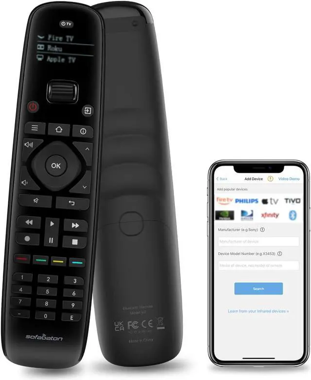 Main image of SofaBaton U2 Universal Remote with Customizable APP, All-in-one Smart Remote Control, Compatible with TV/Soundbar/Streaming Players and More