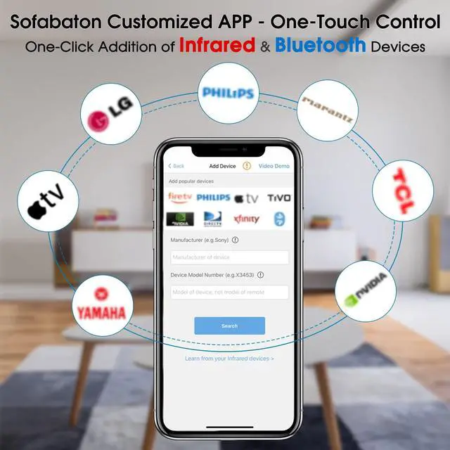 Alt view image 3 of 5 - SofaBaton U2 Universal Remote with Customizable APP, All-in-one Smart Remote Control, Compatible with TV/Soundbar/Streaming Players and More
