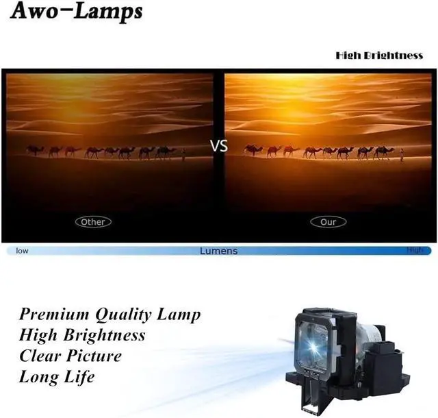 Alt view image 4 of 5 - AWO Original NSHA230W Lamp Bulb for PK-L2312UG / PK-L2312UP / PK-L2313UG with Housing for JVC DLA-X900R,DLA-X700R,DLA-X500R,DLA-X95R,DLA-X75R,DLA-X55R,DLA-X35 D-ILA