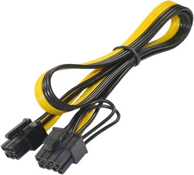 Alt view image 3 of 5 - HQRP 10-Pack 6 Pin Male to 8 Pin (6+2) Male GPU PCI-e PCIE Power Cable PCI Express Extension Cable BTC Bitcoin Mining Motherboard Graphics Video Card Splitter Hub Adapter Cable, 20-inch