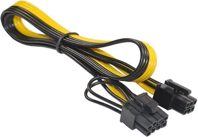 Alt view image 2 of 5 - HQRP 10-Pack 6 Pin Male to 8 Pin (6+2) Male GPU PCI-e PCIE Power Cable PCI Express Extension Cable BTC Bitcoin Mining Motherboard Graphics Video Card Splitter Hub Adapter Cable, 20-inch