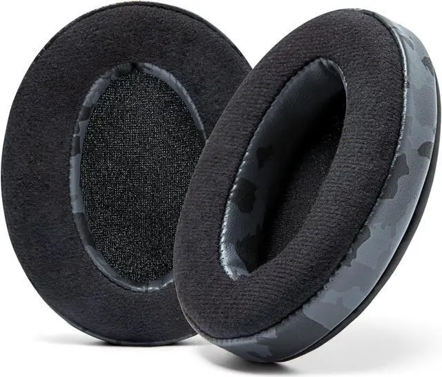 Main image of WC PadZ Velour - The Ultimate Upgraded Earpads by Wicked Cushions - Compatible with Audio Technica, HyperX, SteelSeries Arctis & More - Extra Thick - Bigger Opening - Softer Memory Foam | Black Camo