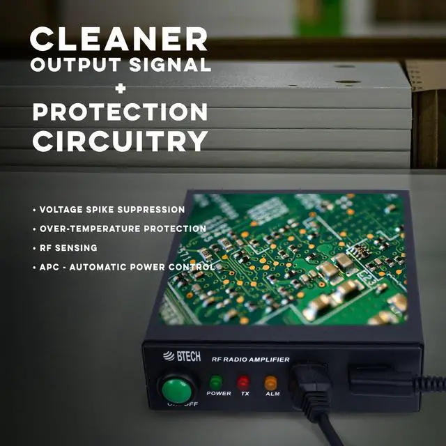 Alt view image 3 of 5 - BTECH AMP-220 Amplifier | 30-50W Power Boost for 1.25M Band | Compatible with Handheld Radios | Amplifies Analog and Digital Modes | Ideal for Mobile, Field, & Home Use