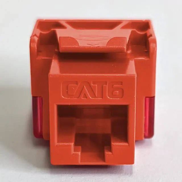 Alt view image 2 of 5 - ICC CAT6 Keystone Jack for EZ Style Wallplate or Patch Panel - RJ45 - UL Listed Ethernet Cable Connector - PoE++ Rated - Compatible with JackEasy Termination Tool - Orange, 25-Pack