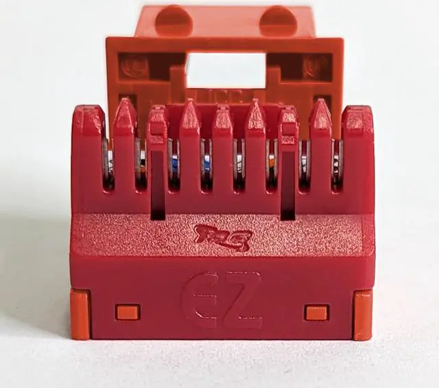 Alt view image 4 of 5 - ICC CAT6 Keystone Jack for EZ Style Wallplate or Patch Panel - RJ45 - UL Listed Ethernet Cable Connector - PoE++ Rated - Compatible with JackEasy Termination Tool - Orange, 25-Pack