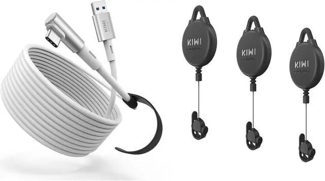 Main image of KIWI design 16FT Link Cable and VR Cable Management Compatible with Quest 3, Quest 2/Pro/Pico 4