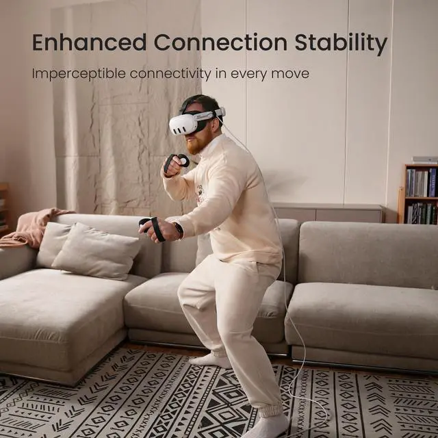 Alt view image 4 of 5 - KIWI design 16FT Link Cable and VR Cable Management Compatible with Quest 3, Quest 2/Pro/Pico 4