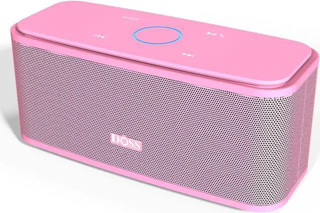 Main image of DOSS Bluetooth Speaker, SoundBox Touch Portable Wireless Speaker with 12W HD Sound and Bass, IPX4 Water-Resistant, 20H Playtime, Touch Control, Handsfree, Speaker for Home, Outdoor, Travel-Pink