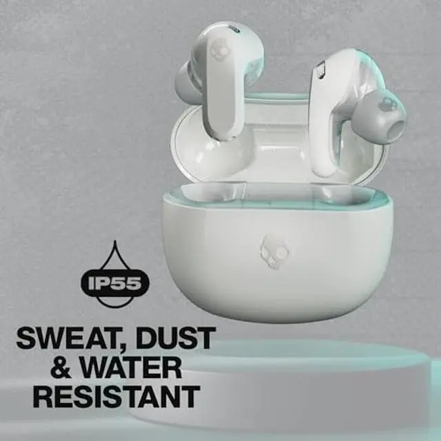 Alt view image 5 of 5 - Skullcandy Rail ANC in-Ear Noise cancelling Wireless Earbuds, 27 Hr Battery, Microphone, Works with iPhone Android and Bluetooth Devices - Bone