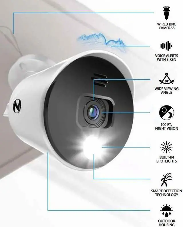 Alt view image 4 of 4 - Night Owl DP2LSA 1080P Bullet Camera BNC Hard Wired add on Camera, Compatible with Select DVRs