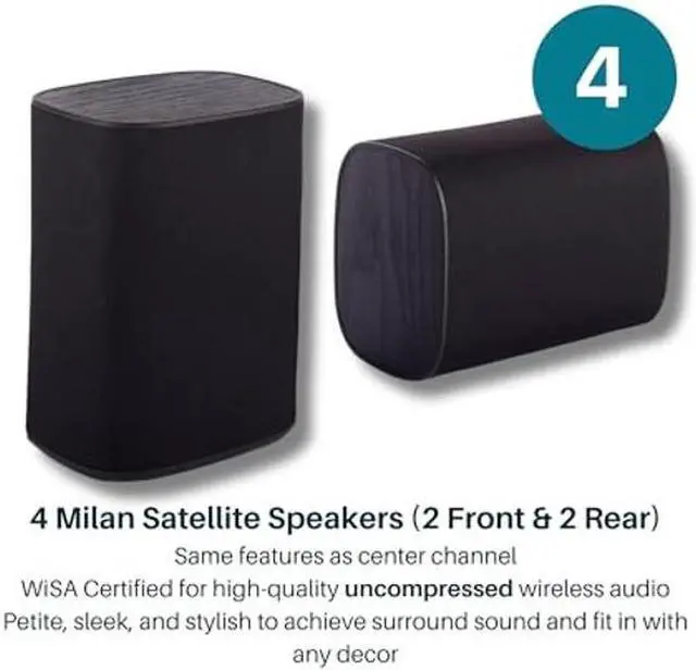 Alt view image 4 of 5 - Platin Milan 5.1 Surround Sound Speaker System - Wireless Home Theater System for Smart TVs - WiSA Certified - with WiSA SoundSend Transmitter Included