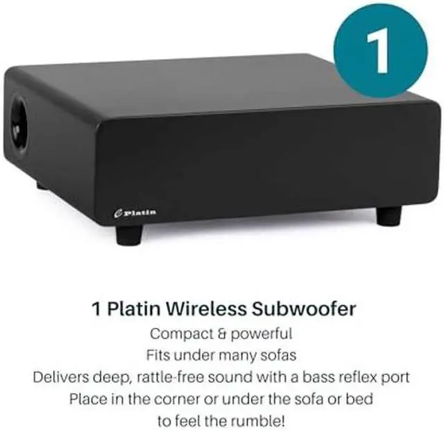 Alt view image 5 of 5 - Platin Milan 5.1 Surround Sound Speaker System - Wireless Home Theater System for Smart TVs - WiSA Certified - with WiSA SoundSend Transmitter Included