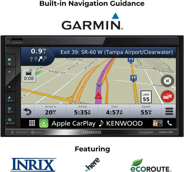 Alt view image 2 of 5 - KENWOOD DNR476S 6.8" Car Stereo, Garmin Navigation Built in, Inrix Traffic Service, CarPlay and Android Auto, Bluetooth, (Does Not Play DVD's)