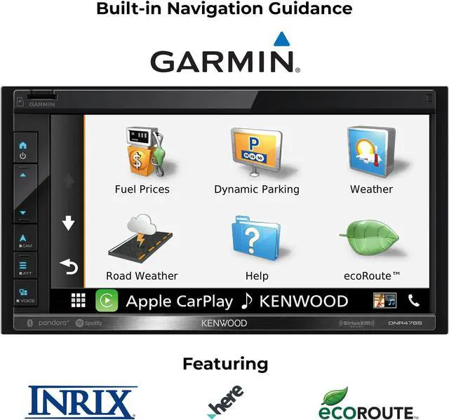 Alt view image 4 of 5 - KENWOOD DNR476S 6.8" Car Stereo, Garmin Navigation Built in, Inrix Traffic Service, CarPlay and Android Auto, Bluetooth, (Does Not Play DVD's)