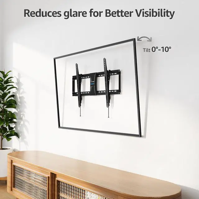 Alt view image 2 of 5 - MOUNTUP UL Listed TV Wall Mount, Tilting TV Mount Bracket for Most 37-75 Inch Flat Screen/Curved TV Low Profile Wall Mount Saving Space Max VESA 600x400mm Hold up to 99 lbs Fit 16" 18" 24" Stud MU0008