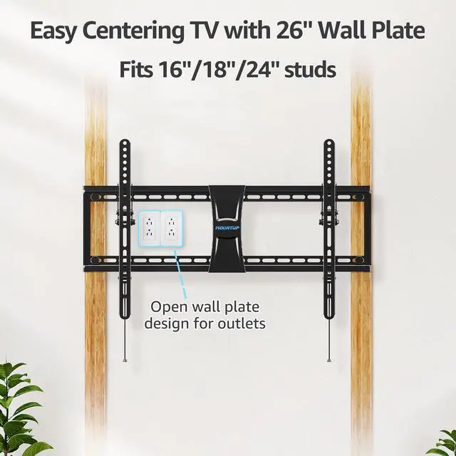 Alt view image 4 of 5 - MOUNTUP UL Listed TV Wall Mount, Tilting TV Mount Bracket for Most 37-75 Inch Flat Screen/Curved TV Low Profile Wall Mount Saving Space Max VESA 600x400mm Hold up to 99 lbs Fit 16" 18" 24" Stud MU0008