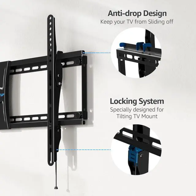 Alt view image 5 of 5 - MOUNTUP UL Listed TV Wall Mount, Tilting TV Mount Bracket for Most 37-75 Inch Flat Screen/Curved TV Low Profile Wall Mount Saving Space Max VESA 600x400mm Hold up to 99 lbs Fit 16" 18" 24" Stud MU0008