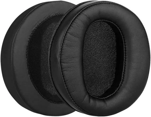 Alt view image 2 of 5 - Geekria QuickFit Protein Leather Replacement Ear Pads for DENON AH-D2000, D5000, D5200, D7000, D7200, D9200 Headphones Ear Cushions, Headset Earpads, Ear Cups Cover Repair Parts (Black)