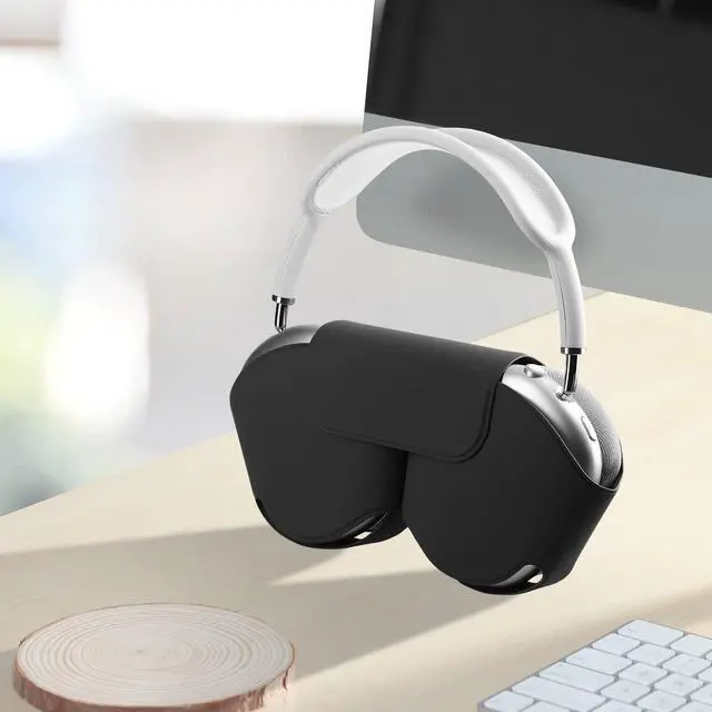 Alt view image 3 of 5 - kwmobile Case Compatible with Apple Airpods Max Case - Polyester Protective Cover for Headphones - Black