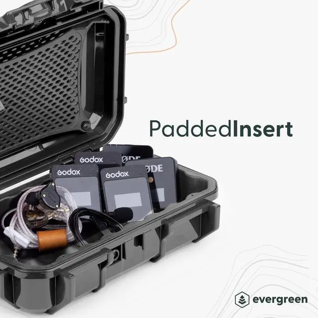 Alt view image 2 of 5 - Evergreen ToughBox Tech Organizer - For Camera, Cables, Hard Drives, Compatible with GoPro etc.(Medium, Rubber Boot, Orange)