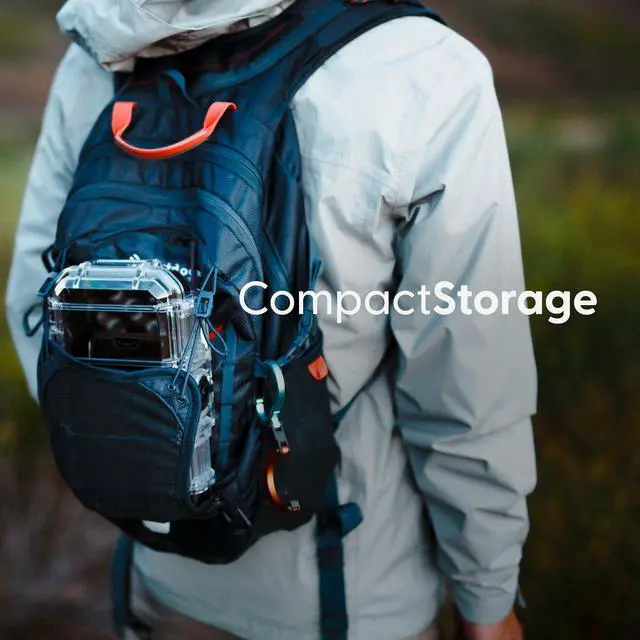 Alt view image 5 of 5 - Evergreen ToughBox Tech Organizer - For Camera, Cables, Hard Drives, Compatible with GoPro etc.(Medium, Rubber Boot, Orange)