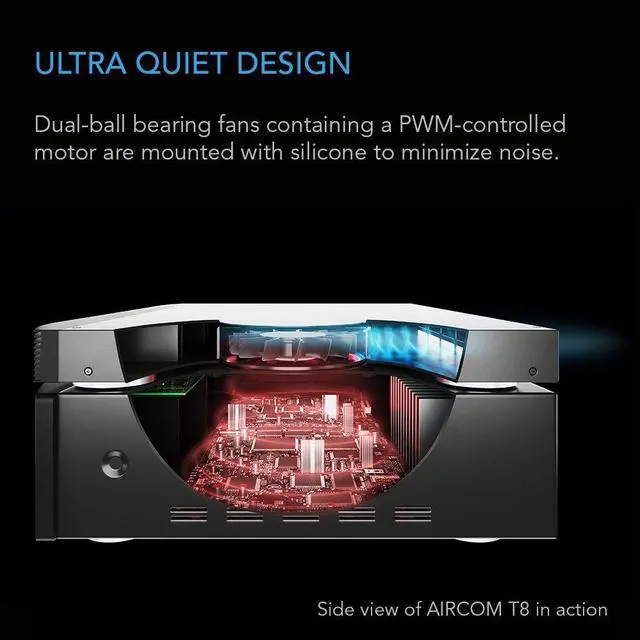 Alt view image 4 of 5 - AC Infinity AIRCOM S6, Quiet Cooling Blower Fan System 12" Rear-Exhaust for Receivers, Amps, DVR, AV Cabinet Components