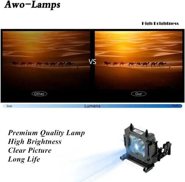 Alt view image 4 of 5 - AWO LMP-H202 / LMP-H201 Replacement Projector Lamp Bulb with Housing for Sony VPL HW30ES,HW40ES,HW50ES,HW55ES,VW95ES Projectors