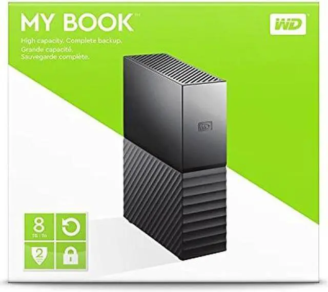 Alt view image 3 of 3 - Western Digital 8TB My Book Desktop External Hard Drive, USB 3.0, External HDD with Password Protection and Backup Software - WDBBGB0080HBK-NESN