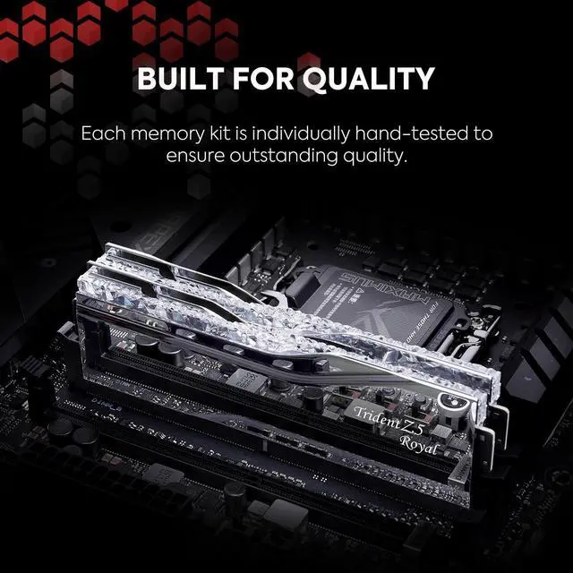 Alt view image 5 of 5 - G.SKILL Trident Z5 Royal Series (Intel XMP 3.0) DDR5 RAM 64GB (2x32GB) 6400MT/s CL32-39-39-102 1.40V Desktop Computer Memory UDIMM - Silver (F5-6400J3239G32GX2-TR5S)