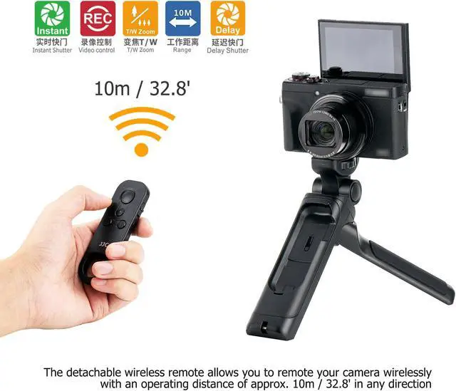 Alt view image 3 of 5 - Wireless Bluetooth Remote Shooting Grip Video Tripod Replaces Canon HG-100TBR for Canon EOS R8 R50 R7 R10 R6 R5 M6 Mark II M50 Mark II M200 6D Mark II T8i T7i PowerShot G5 X Mark II G7 X Mark III