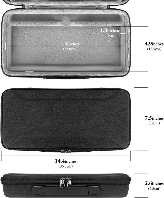 Alt view image 3 of 5 - Geekria 65% Keyboard Case with Knob, Hard Shell Travel Carrying Bag for 68 Keys Compact Keyboard, Compatible with Keychron Q2, Keychron Q2 Pro, Keychron V2, Nuphy Halo65