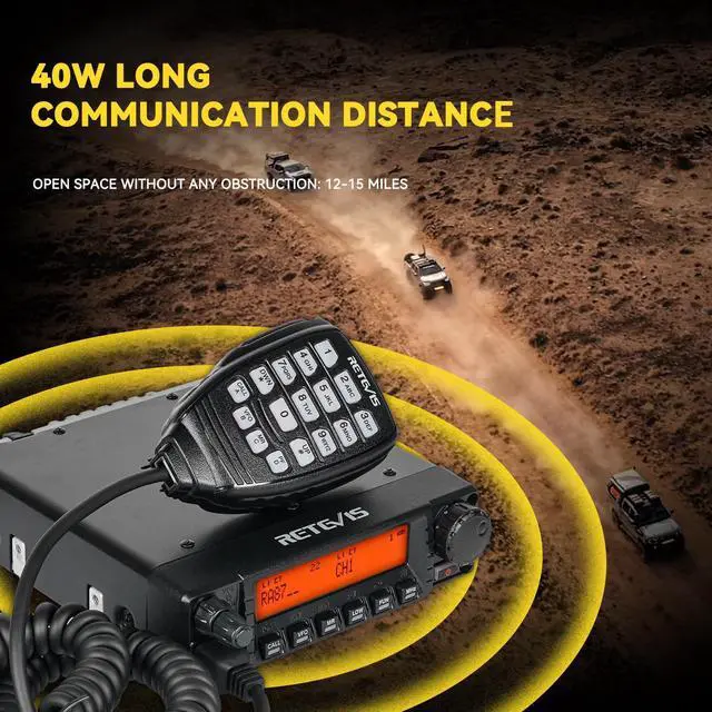 Alt view image 2 of 5 - Retevis RA87 GMRS Mobile Radio, 40W Mobile GMRS Repeater, GMRS Transceiver 8 Repeater Channels Base Station, Mobile GMRS Two Way Radio for Off-Road(Black 1Pack)