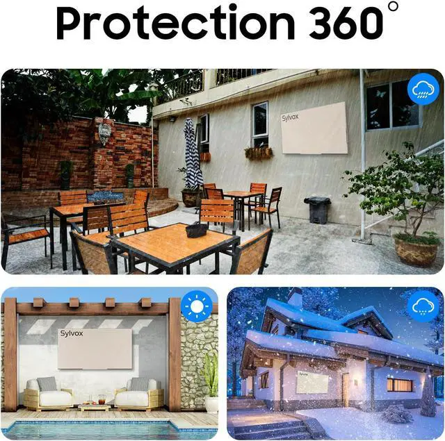 Alt view image 4 of 5 - SYLVOX Outdoor TV Cover, 600D TV Cover for 70 to 75 inches TV, Waterproof, Weatherproof and Dust-Proof TV Screen Cover with Remote Control Pocket, Perfect for outdoor TV protection, Khaki