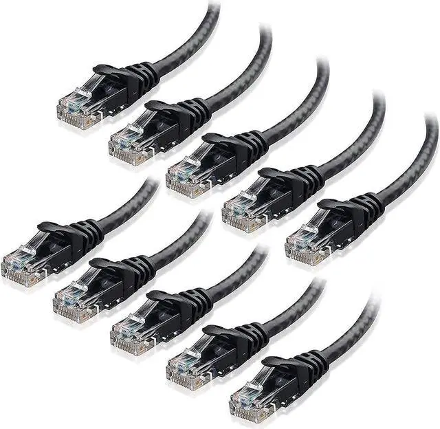 Alt view image 2 of 5 - Cable Matters 10-Pack Snagless Short Cat6 Ethernet Cable (Cat6 Cable, Cat 6 Cable) in Black 3 ft & 5-Color Combo Snagless Short Cat6 Ethernet Cable