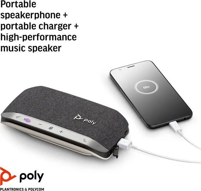 Alt view image 3 of 5 - POLY - Sync 20+ USB-A Personal Bluetooth Smart Speakerphone (Plantronics) - Connect to Smartphones via Bluetooth-PC/Mac via - BT600 Dongle -Works with Teams (Certified), Zoom & More,Black