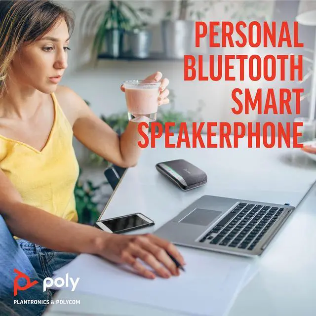 Alt view image 2 of 5 - POLY - Sync 20+ USB-A Personal Bluetooth Smart Speakerphone (Plantronics) - Connect to Smartphones via Bluetooth-PC/Mac via - BT600 Dongle -Works with Teams (Certified), Zoom & More,Black