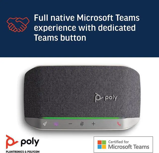 Alt view image 4 of 5 - POLY - Sync 20+ USB-A Personal Bluetooth Smart Speakerphone (Plantronics) - Connect to Smartphones via Bluetooth-PC/Mac via - BT600 Dongle -Works with Teams (Certified), Zoom & More,Black