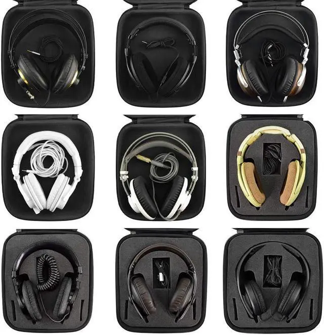 Alt view image 5 of 5 - Geekria Shield Case for Large Sized Over-Ear Headphones, Replacement Protective Hard Shell Travel Carrying Bag with Cable Storage, Compatible with HiFiMAN HE1000 V2, SHURE Headsets (Dark Grey)