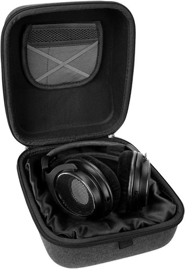 Alt view image 3 of 5 - Geekria Shield Case for Large Sized Over-Ear Headphones, Replacement Protective Hard Shell Travel Carrying Bag with Cable Storage, Compatible with HiFiMAN HE1000 V2, SHURE Headsets (Dark Grey)