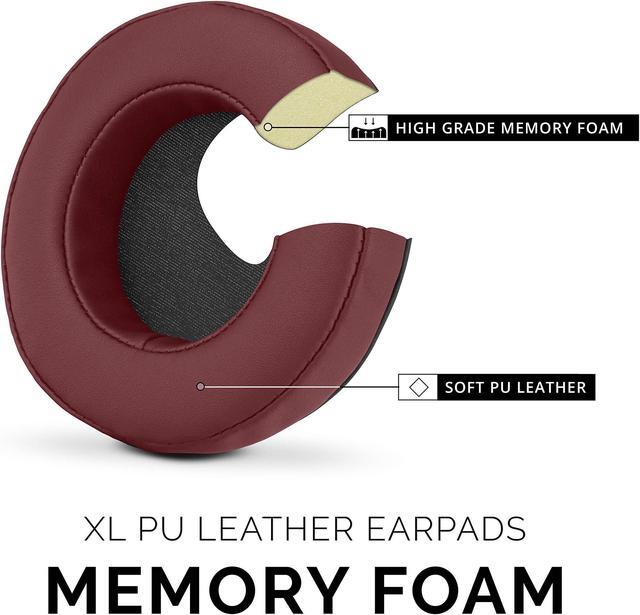 Alt view image 4 of 5 - Brainwavz XL Large Replacement Memory Foam Earpads - Suitable for Many Other Large Over The Ear Headphones - Sennheiser, AKG, HifiMan, ATH, Philips, Fostex, Sony (Dark Red)