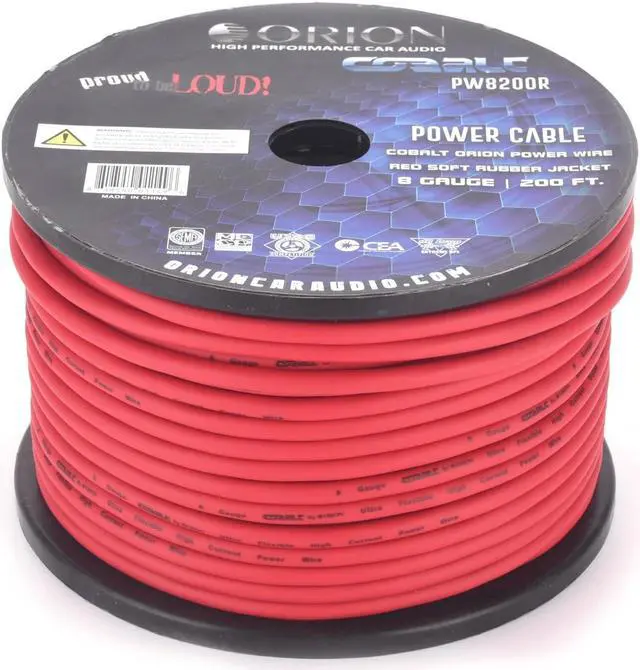 Alt view image 2 of 3 - Orion Cobalt PW8200R 8 Gauge Wire (200ft) Copper Clad Aluminum CAA - High Powered Car Audio/Amplifier Power & Ground Cable, Battery Cable, Home Speaker Stereo, Welding Battery, RV Trailer Wiring