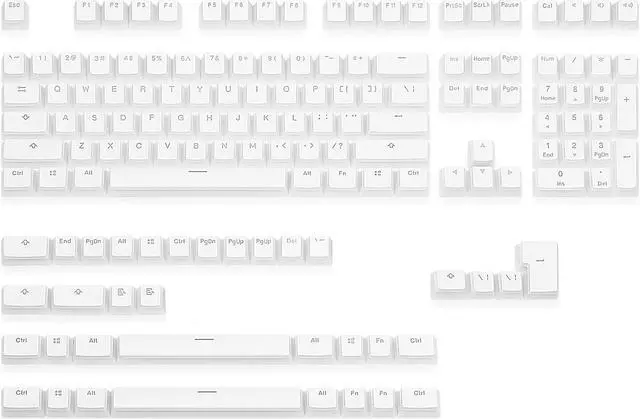 Alt view image 4 of 5 - Happy Balls Pudding Keycaps Backlit PBT Doubleshot Cherry MX Pudding Keycap Set OEM Profile Translucent for US UK Layout 61 68 84 87 104 108 MX Switches Mechanical Keyboard (White)