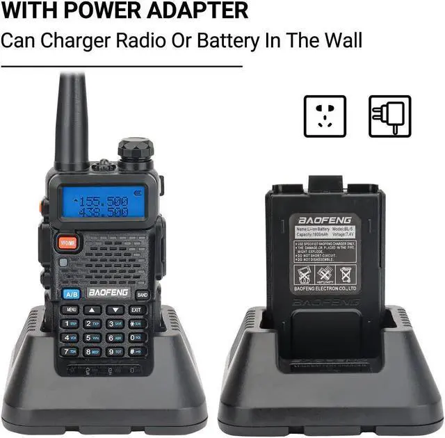 Alt view image 3 of 5 - Baofeng UV-5R Ham Radio Long Range UV5R Handheld Dual Band Rechargeable Two Way Radio Walkie Talkies for Adults with Earpiece for Survival Gear Hunting,2Pack