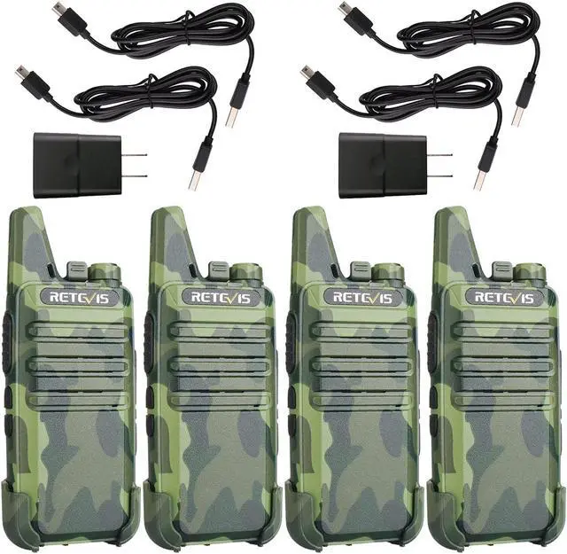 Main image of Retevis RT22 Walkie Talkies Rechargeable, Voice Activated, Emergency Alarm, Outdoor Cruise Ship ATV Hunting Skiing Handheld Two Way Radio Walkie-Talkies (4 Pack,Camouflage)