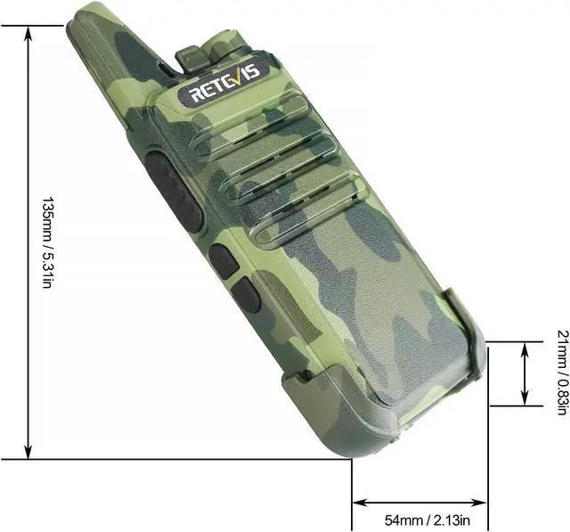 Alt view image 4 of 5 - Retevis RT22 Walkie Talkies Rechargeable, Voice Activated, Emergency Alarm, Outdoor Cruise Ship ATV Hunting Skiing Handheld Two Way Radio Walkie-Talkies (4 Pack,Camouflage)
