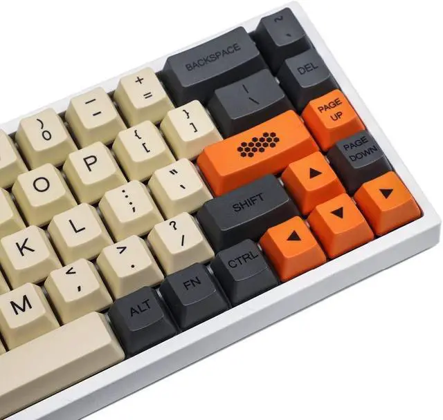 Alt view image 3 of 4 - YMDK 61 64 68 ANSI Dye Sub 60% Carbon Custom Keycaps OEM Profile Thick PBT Keycap for MX Mechanical Keyboard GH60 SP64 GK64 Tada68 (Carbon)(Only Keycap)