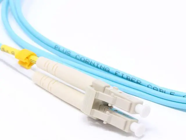 Alt view image 2 of 3 - 15 Meter 40Gb OM4 Multimode Duplex Fiber Optic Cable (50/125) - LC to LC - Aqua