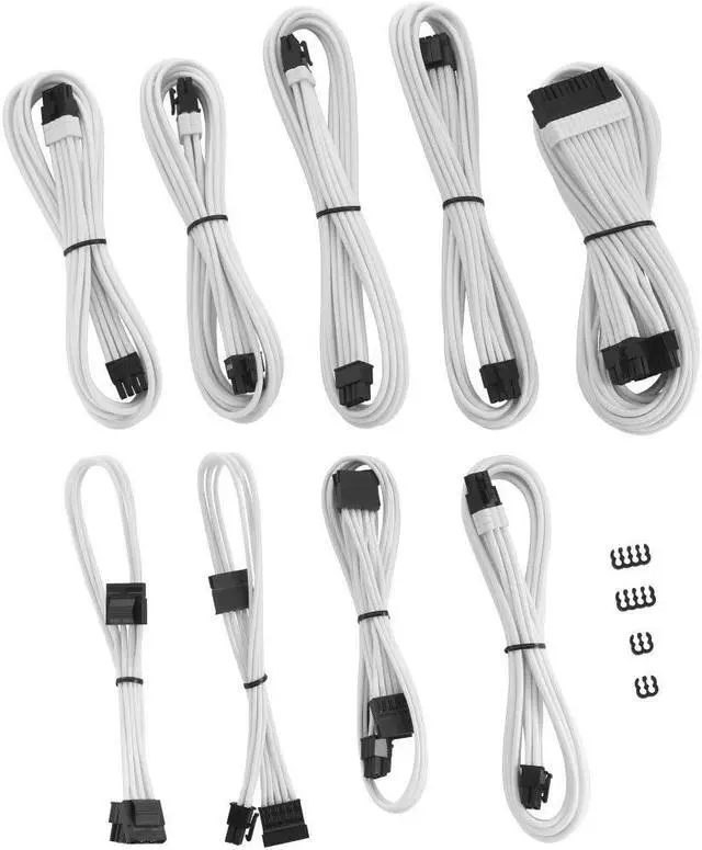 Alt view image 3 of 3 - CableMod RT-Series Pro ModFlex Sleeved Cable Kit for ASUS/Seasonic/Phanteks Revolt (White)